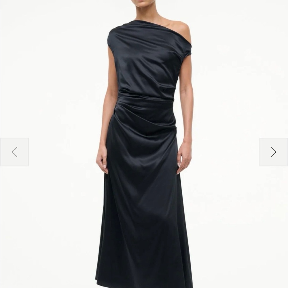 STAUD Phare Silk Dress Black